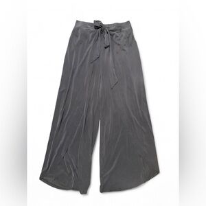 Mystree Grey Modal Blend Wrap Front Wide Leg Pants Small
